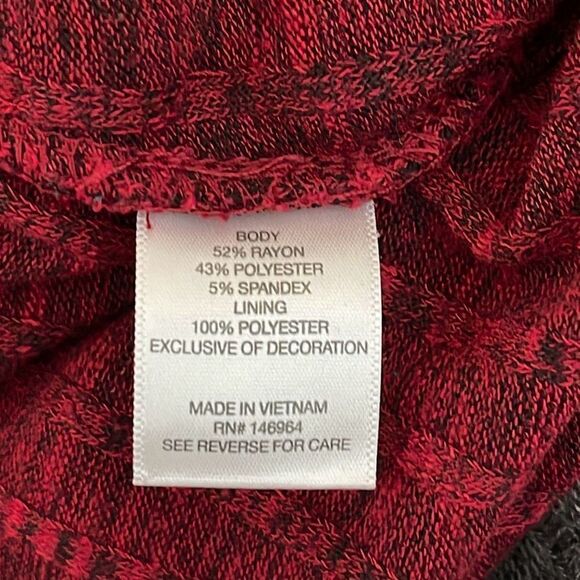 Signature by Robbie Bee Women's Cowl Neck Sweater Dress Red Black Size‎ PM - Picture 6 of 11